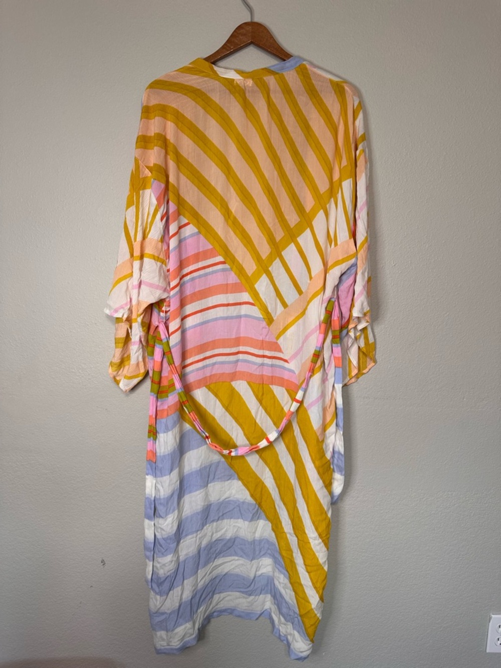 Billabong Y2K Sandy Shore multi-colored midi swim cover-up kimono M/L - Picture 4 of 4